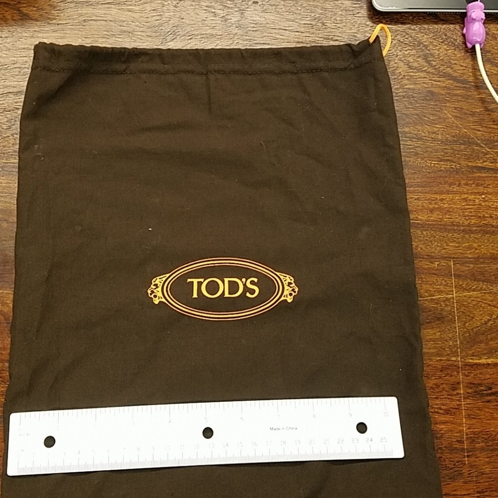 Tod's Brown Shoe Bag 12" x 15" Drawstring